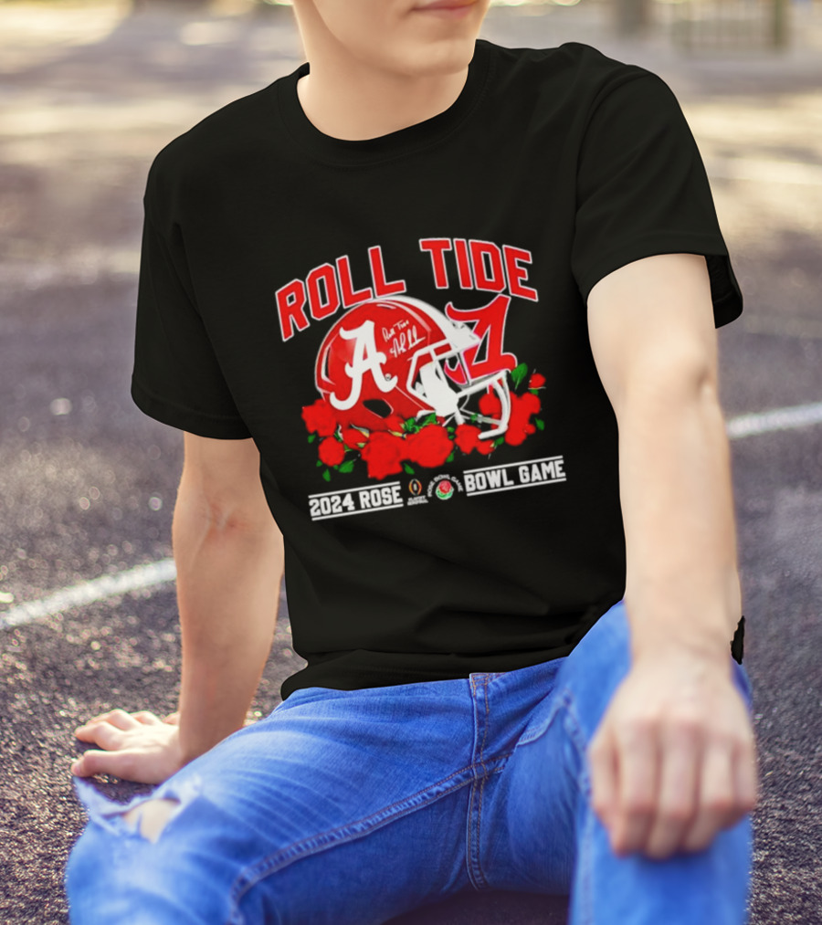 Roll Tide Alabama Crimson Tide Helmet 2024 Rose Bowl Game T-Shirt