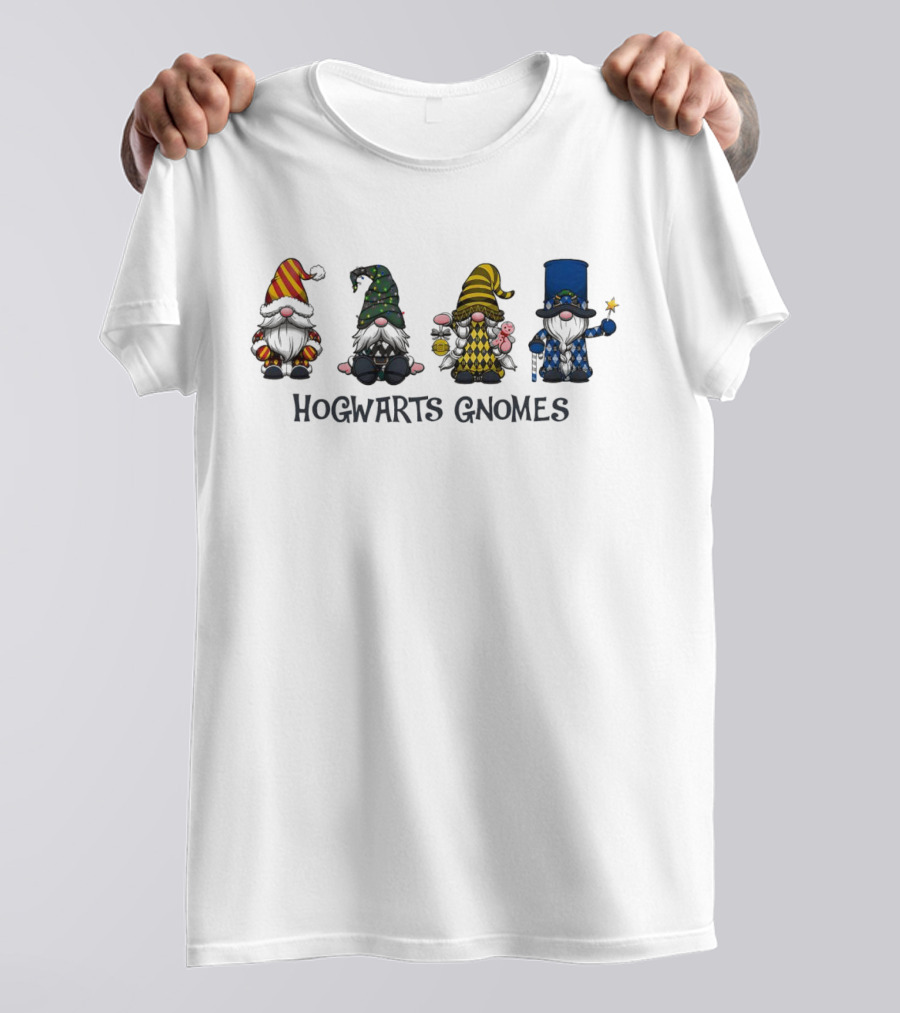 Hogwarts Gnomes Gryffindor Hufflepuff Slytherin Ravenclaw Houses T-Shirt