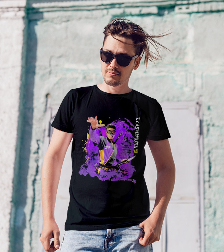 Rui Slashimura 28 Purple Warrior With Mask And Swords T-Shirt