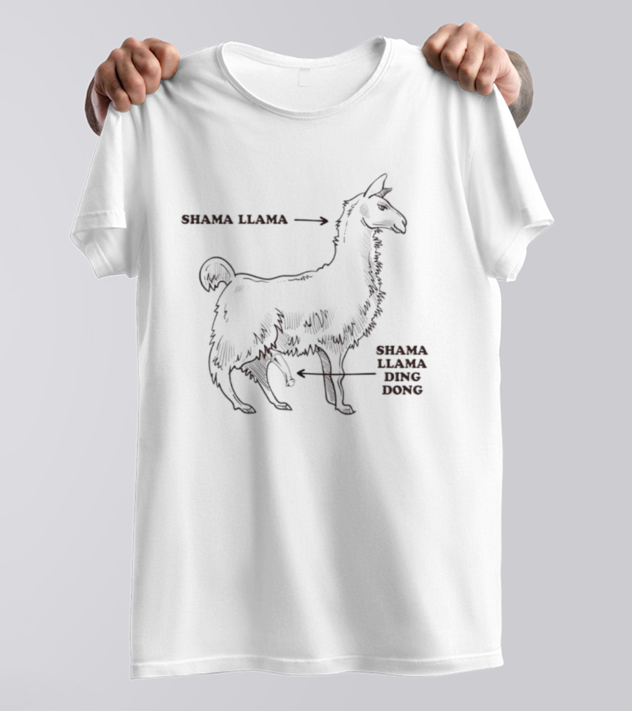 Shama Llama Diagram Shama Llama Ding Dong Caption T-Shirt