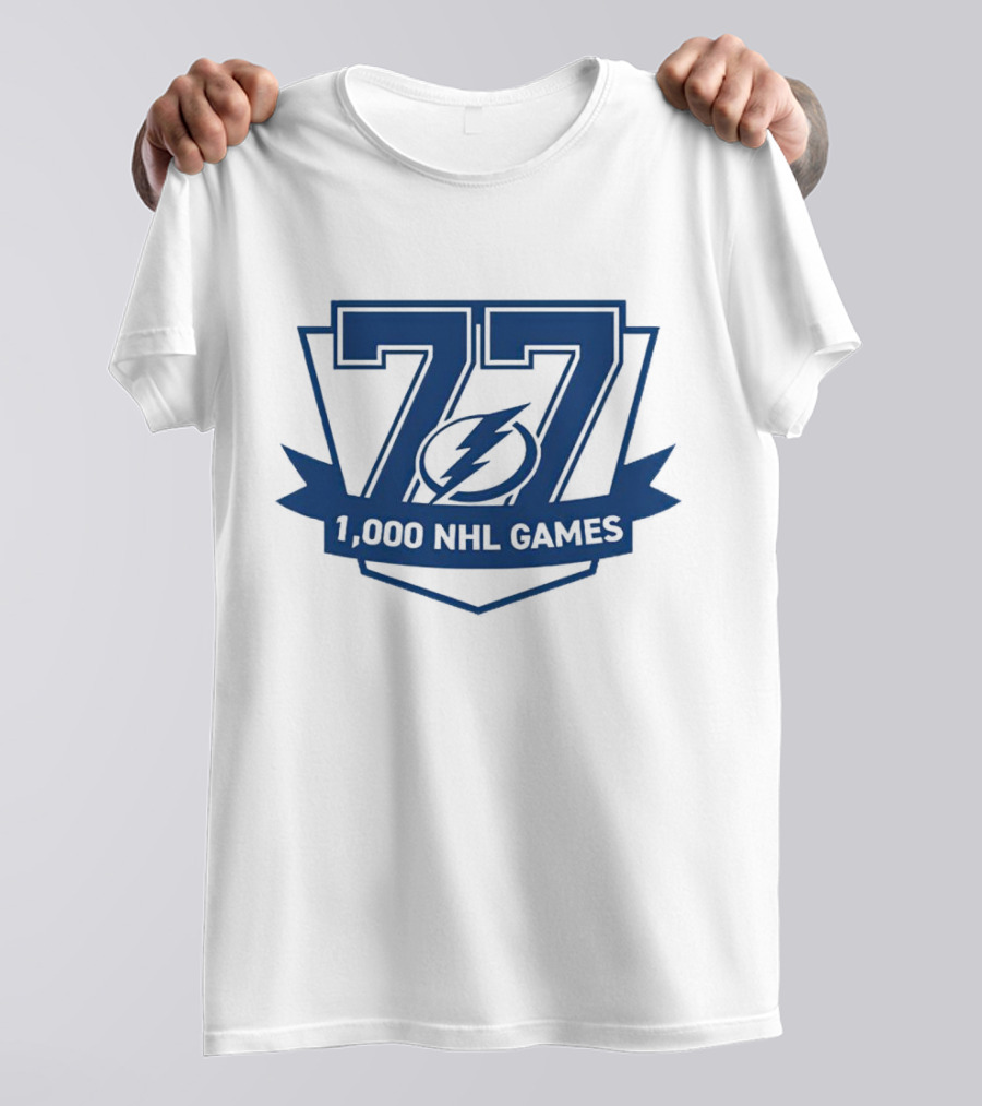 Tampa Bay Lightning 77 1000 NHL Games T-Shirt