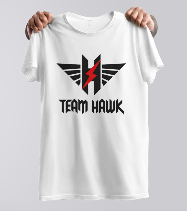 Team Hawk Red Lightning Logo With Winged H T-Shirt