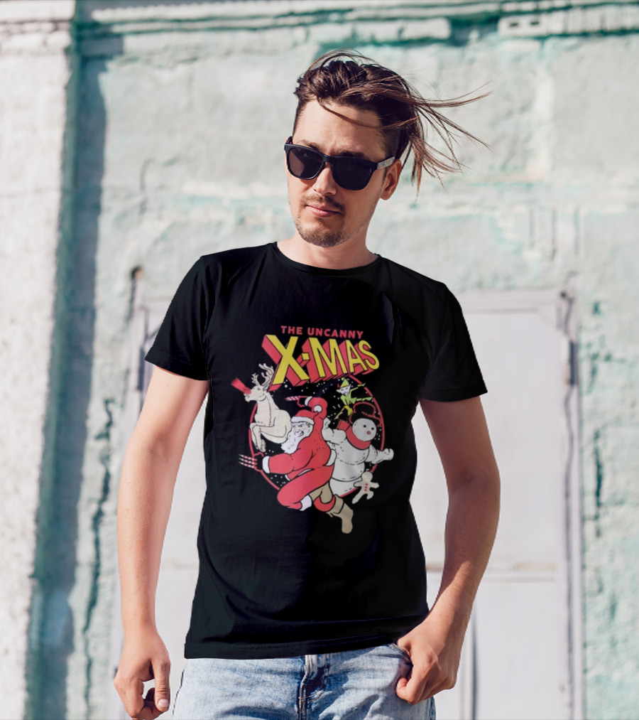 The Uncanny X-Mas Santa Snowman Reindeer Comic T-Shirt