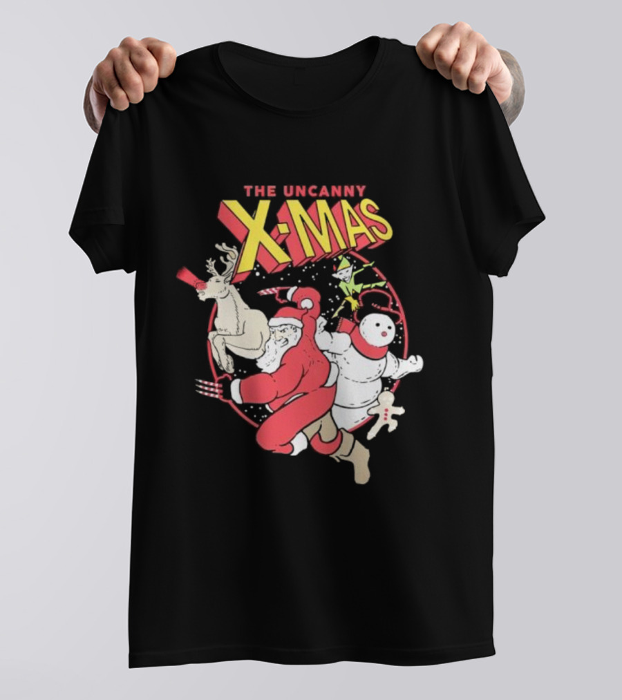 The Uncanny X-Mas Santa Snowman Reindeer Comic T-Shirt