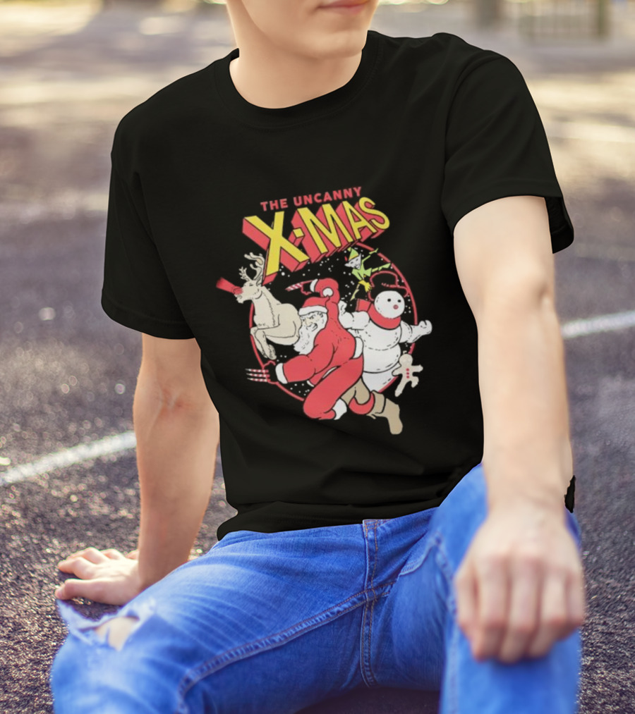 The Uncanny X-Mas Santa Snowman Reindeer Comic T-Shirt