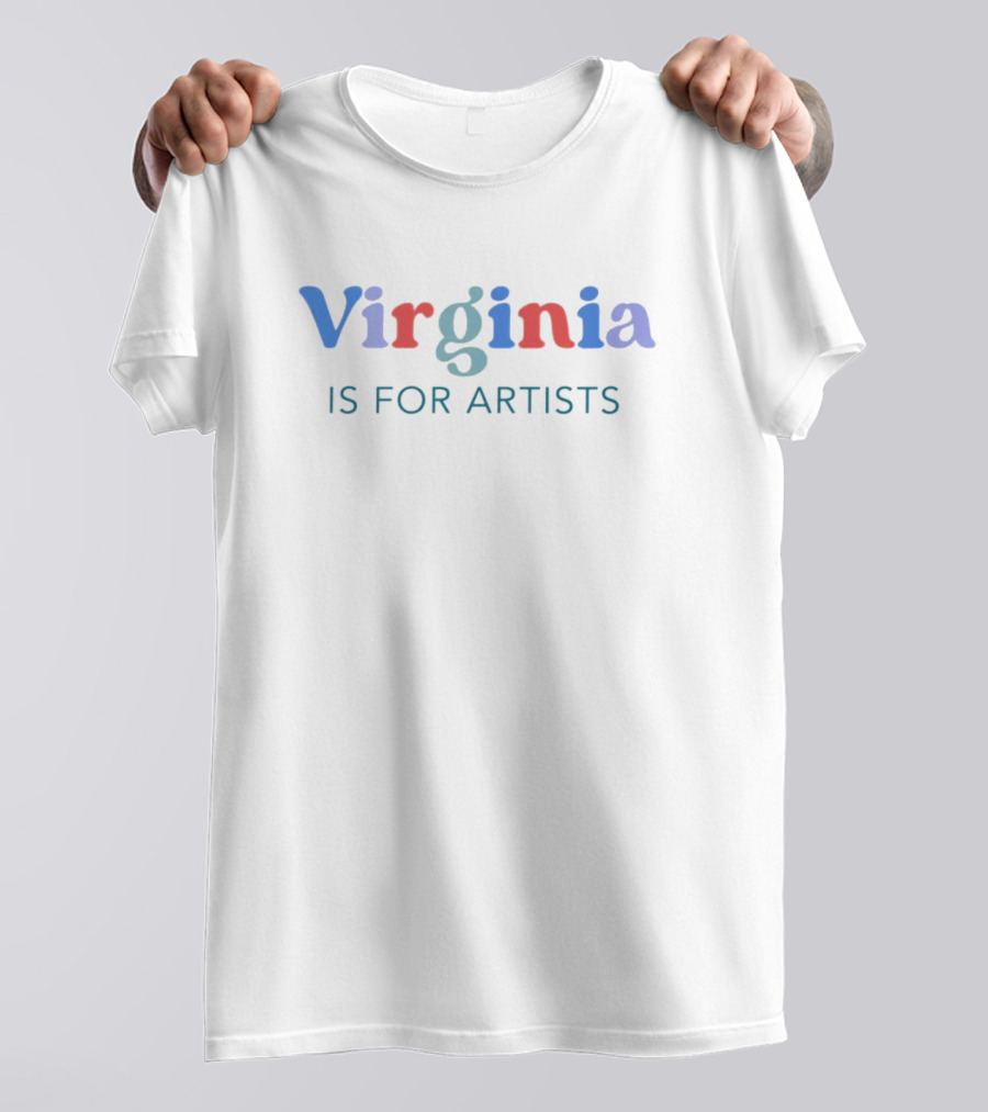 Virginia Is For Artists Multicolored Typography T-Shirt