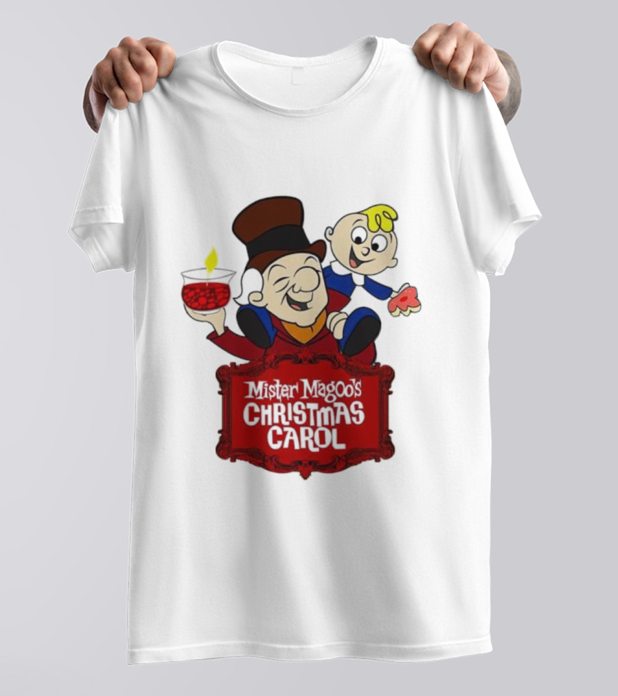 Mister Magoo's Christmas Carol Cartoon Illustration With Festive Characters T-Shirt
