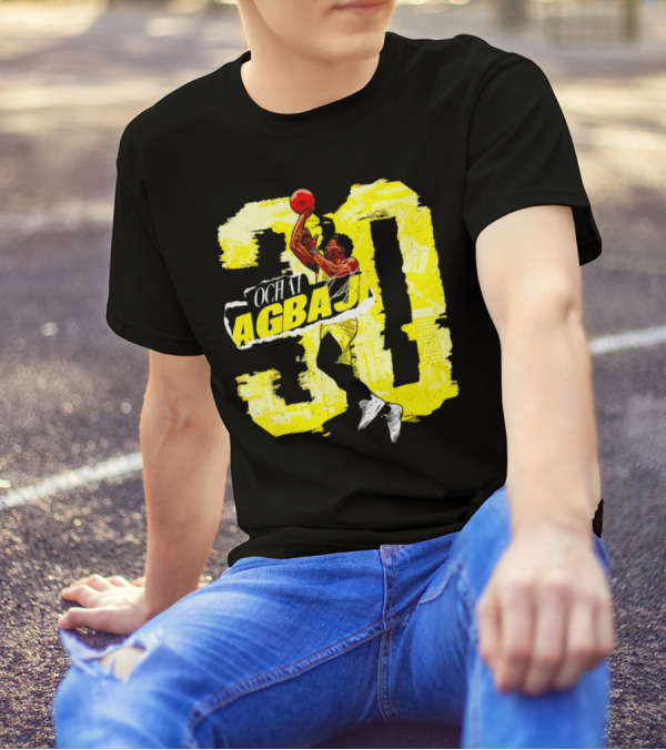 Ochai Agbaji 30 Utah Rough Basketball Dunk WHT Football T-Shirt