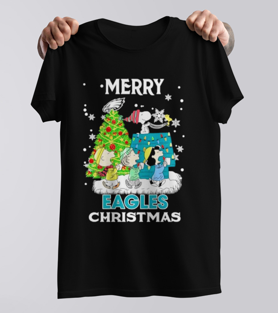 Merry Peanuts Eagles Christmas Holiday T-Shirt