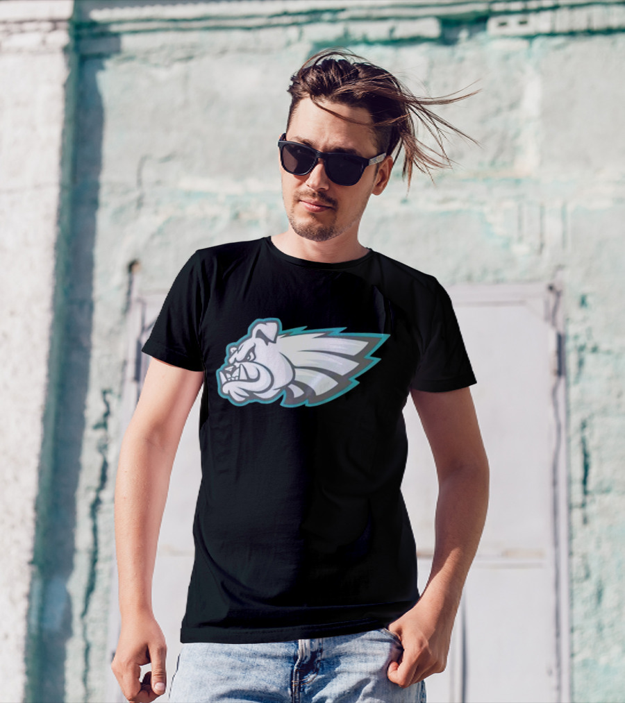 Philly Bulldogs Mascot Head With Wings T-Shirt