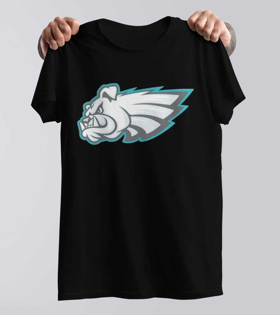 Philly Bulldogs Mascot Head With Wings T-Shirt