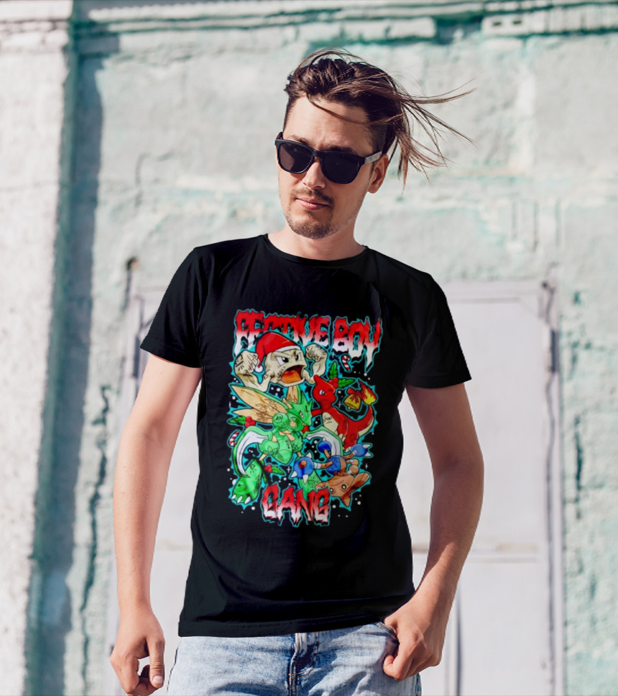 Festive Boy Gang Pokemon Holiday Mashup T-Shirt
