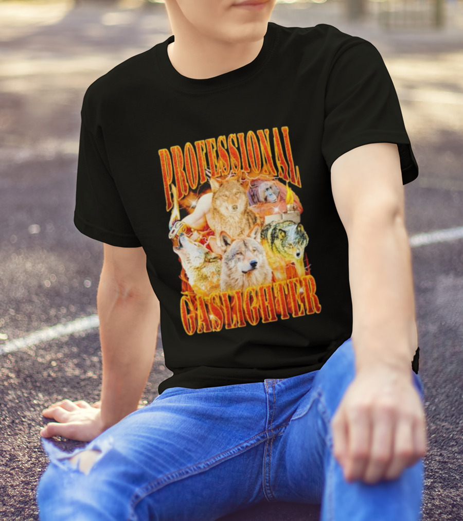 Professional Gaslighter Wolves Vintage T-Shirt
