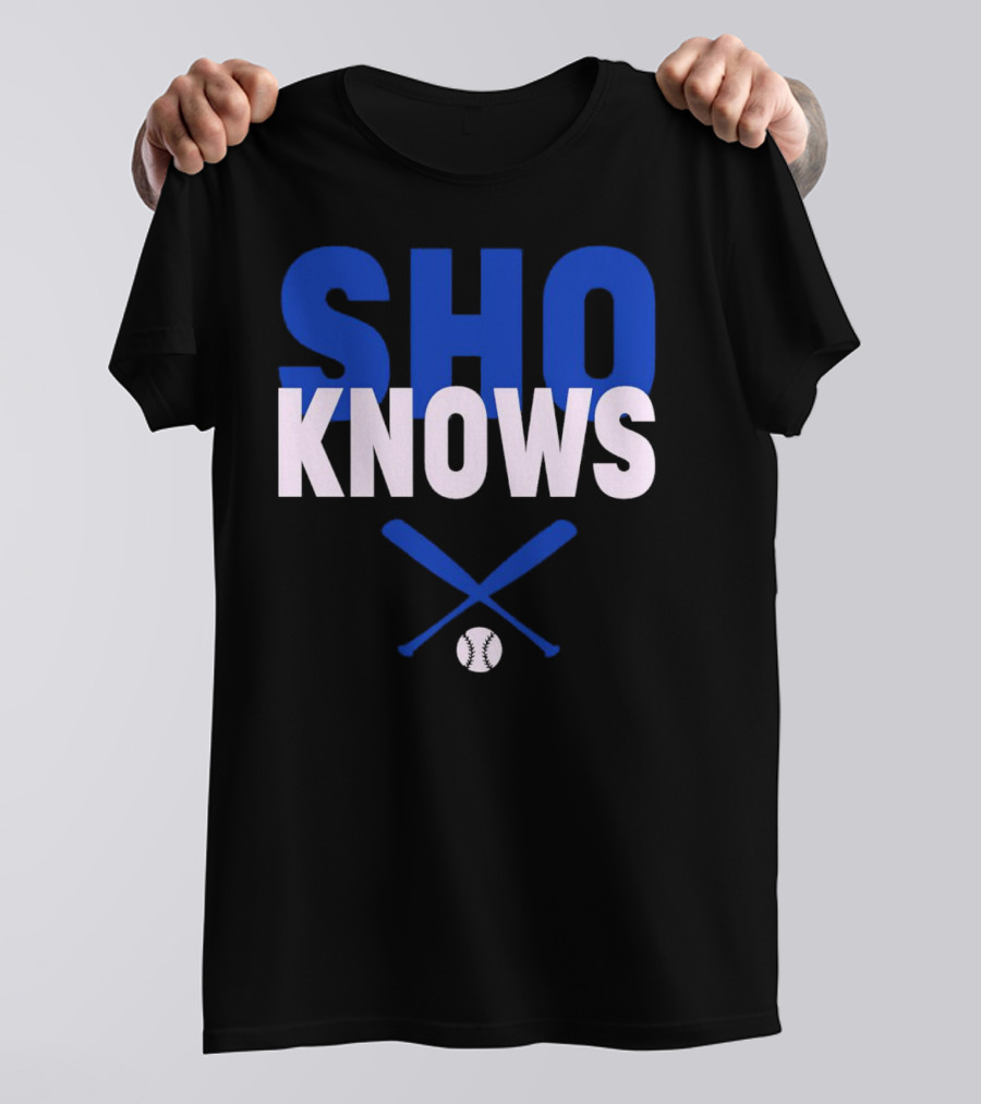 SHO KNOWS Shohei Ohtani Baseball Bat And Ball T-Shirt