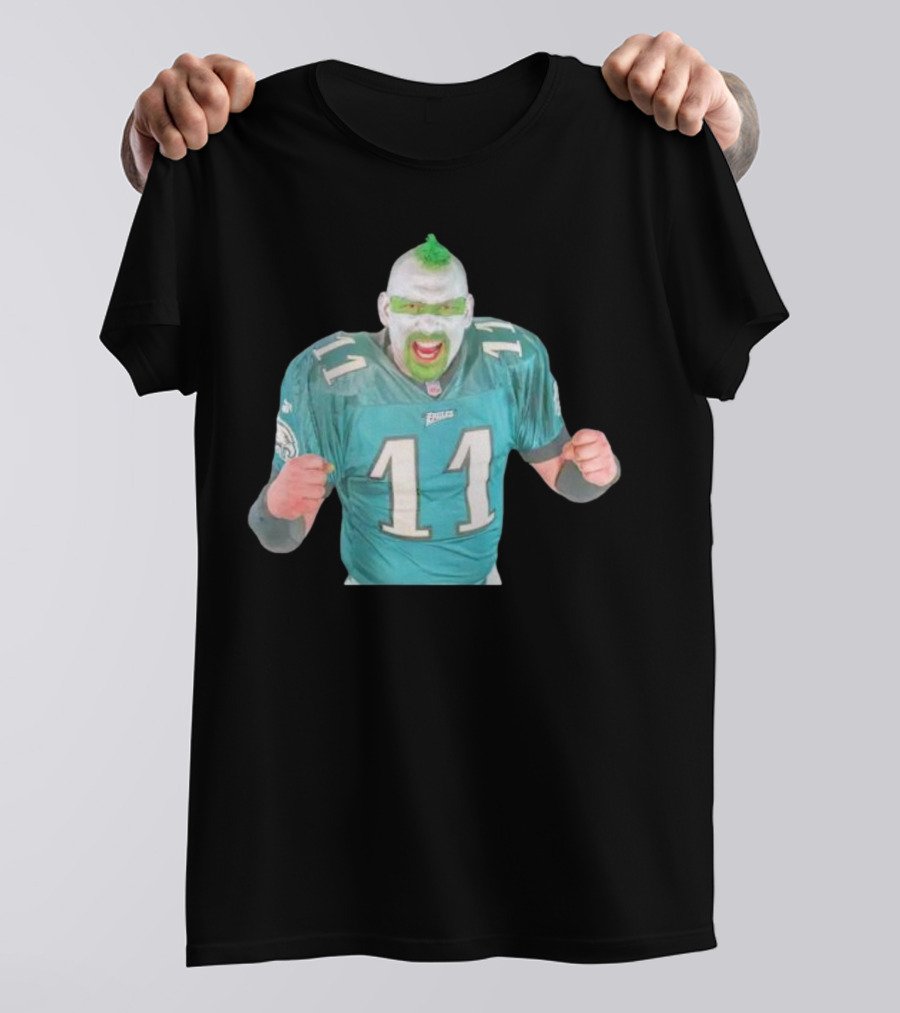 Philadelphia Eagles Fan Jersey 11 Green Face Paint Enthusiast T-Shirt