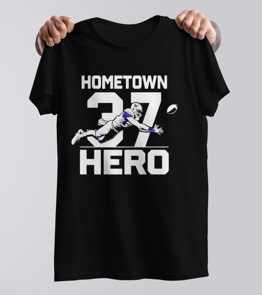 Washington Huskies Hometown Hero 37 Football Icon Jack Westover T-Shirt