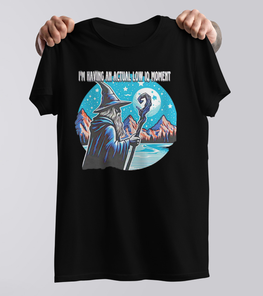 I'm Having An Actual Low IQ Moment Wizard Night Sky Scene T-Shirt