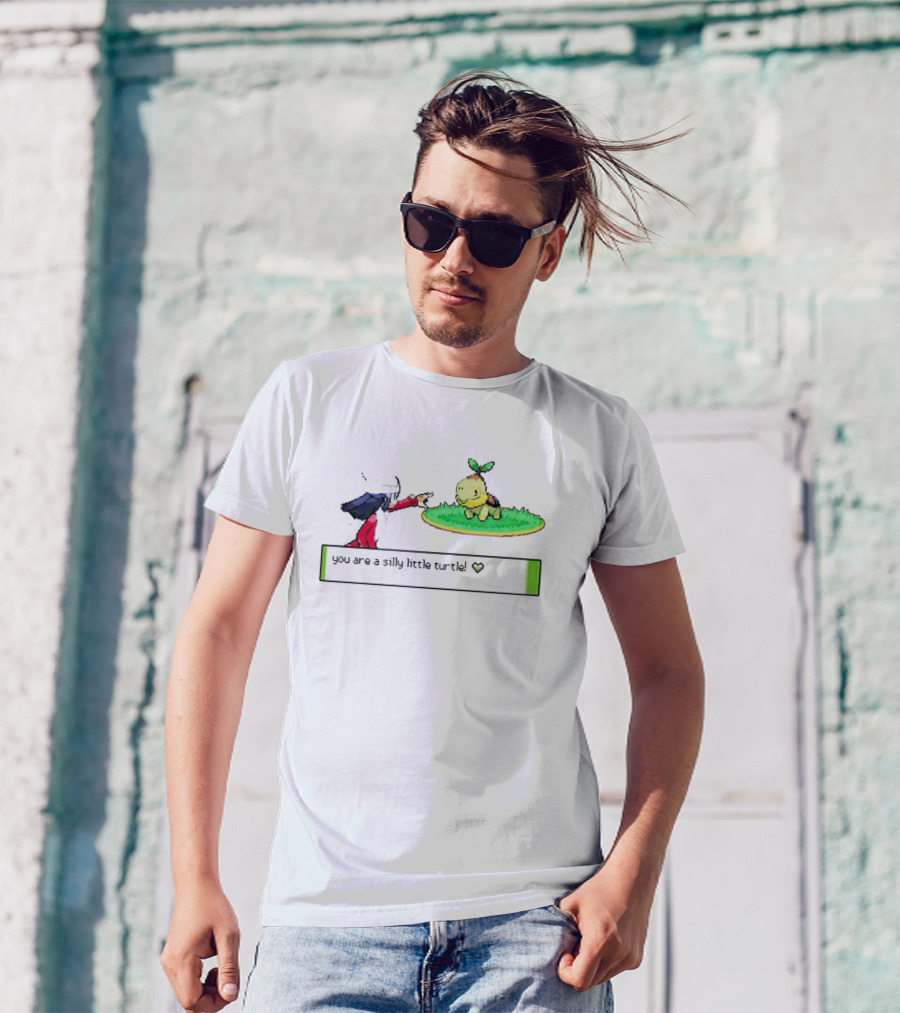 You Are A Silly Little Turtle Retro Pixel Art Showdown T-Shirt