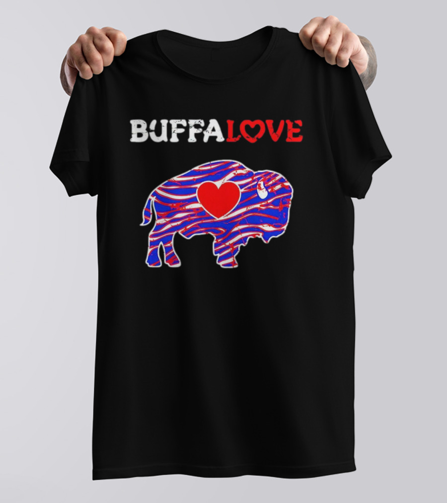 Buffalo Bills Buffalove Heart Logo With Red White Blue Buffalo T-Shirt