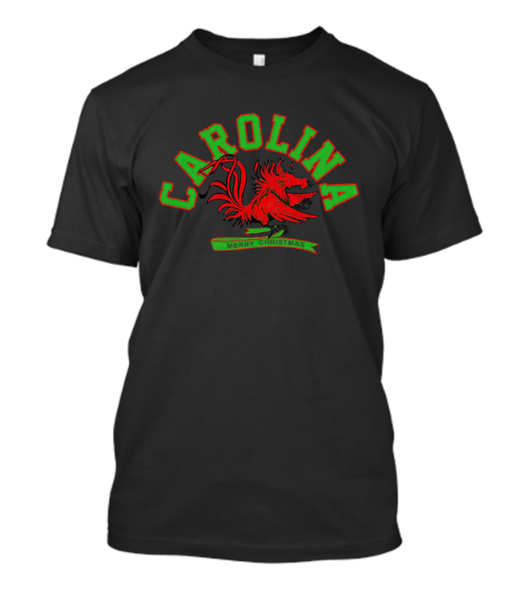 Carolina Merry Christmas Rooster Red Green T-Shirt