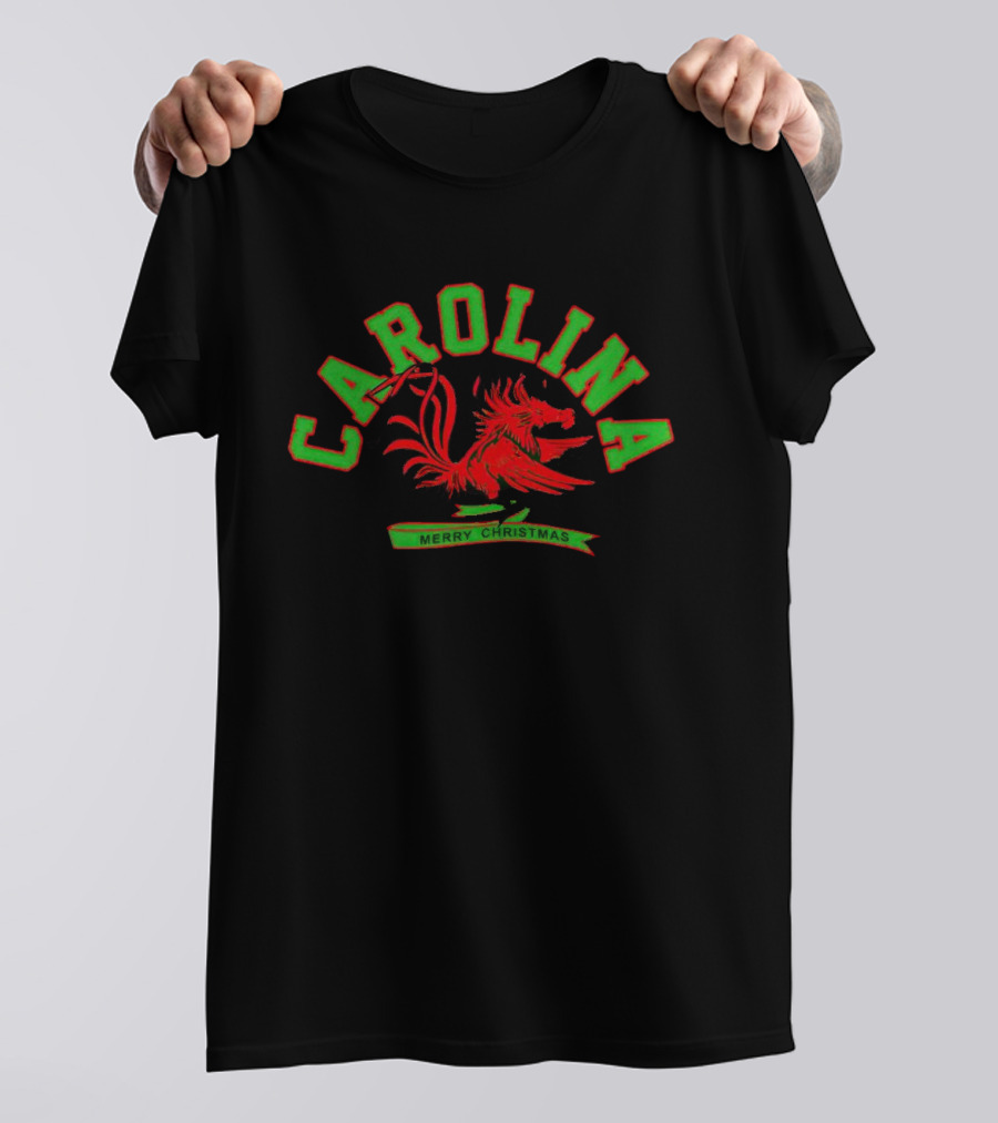 Carolina Merry Christmas Rooster Red Green T-Shirt
