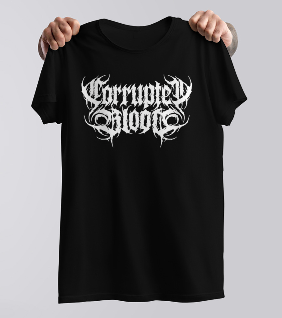 Corrupted Blood Tattoo Style Lettering T-Shirt