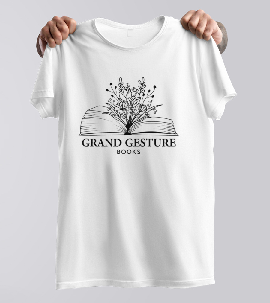 Grand Gesture Books Flowering Open Text T-Shirt