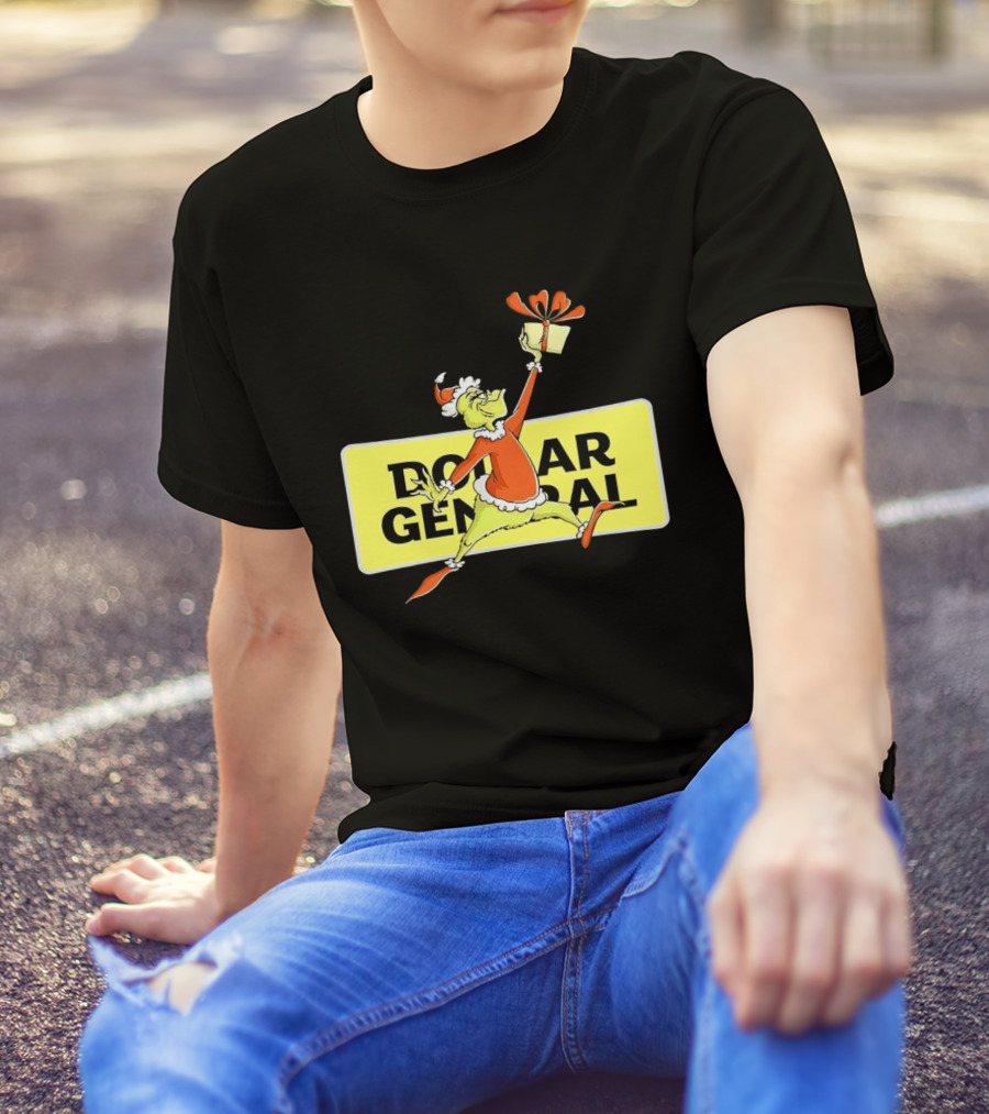 Grinch Christmas Dollar General Gift Iconic Holiday Scene T-Shirt