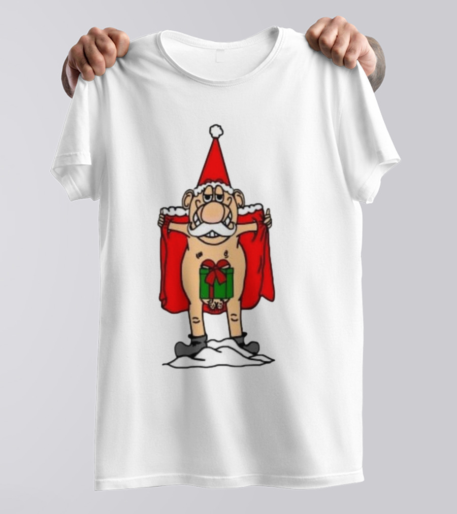 Christmas Santa Gnome With Naughty Gift And Hat T-Shirt