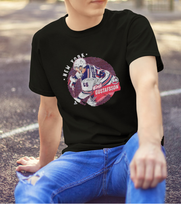 Erik Gustafsson New York Rangers 56 Hockey Player Dots T-Shirt
