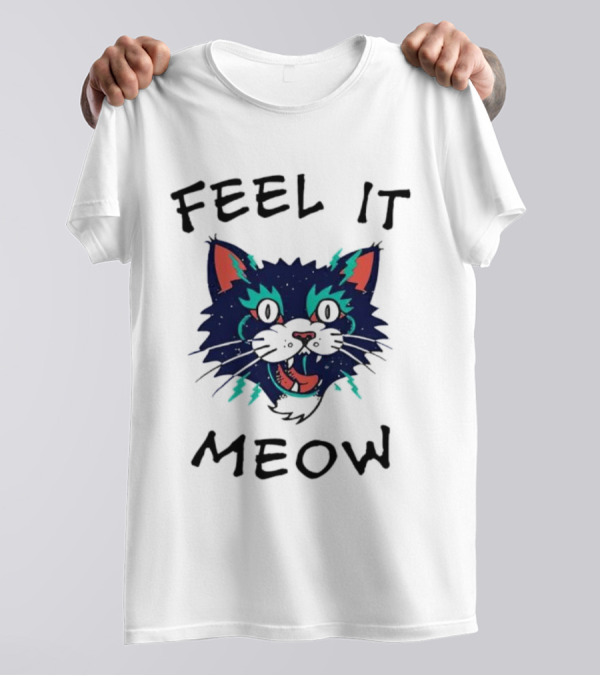 Feel It Meow Psychedelic Cat Vibes T-Shirt