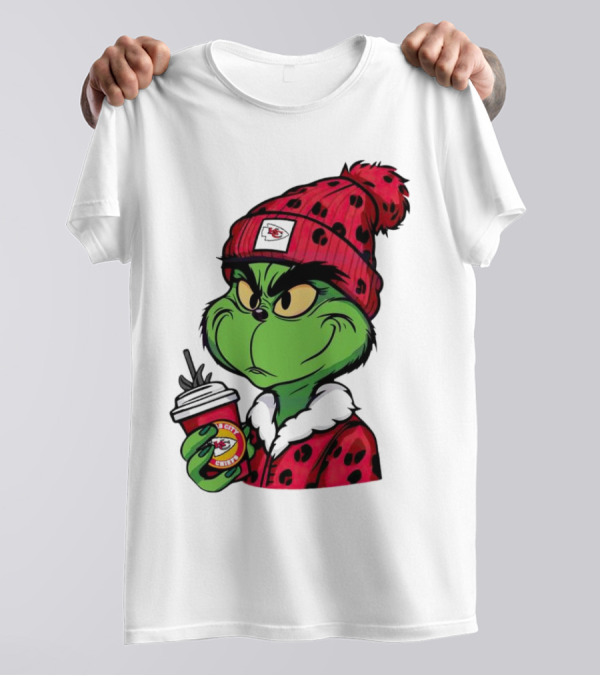 Grinch Kansas City Chiefs Leopard Print Coffee Cup T-Shirt