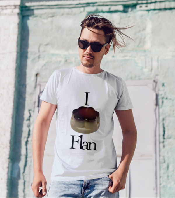 Men's I Love Flan Dessert Enthusiast T-Shirt