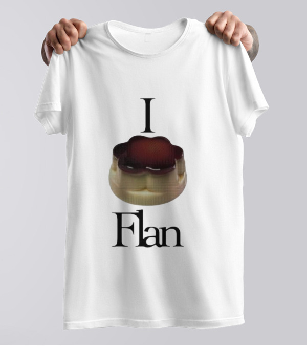 Men's I Love Flan Dessert Enthusiast T-Shirt