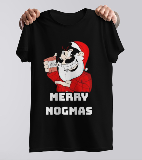 Merry Nogmas Keyrock Santa Holding Nog Cup T-Shirt