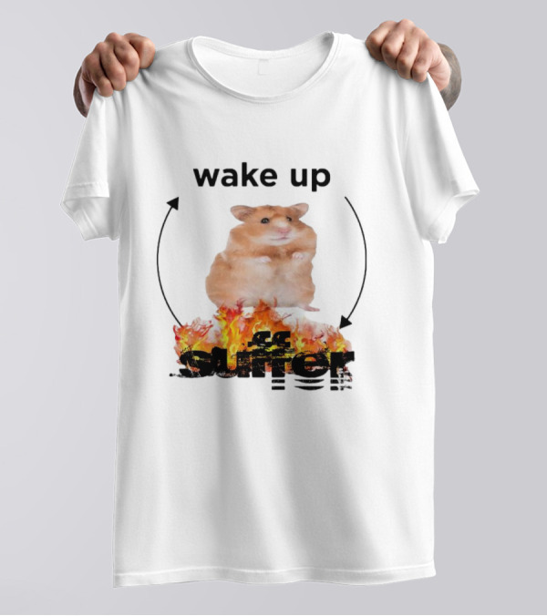 Wake Up Suffer Mouse Fire Cycle Humor T-Shirt