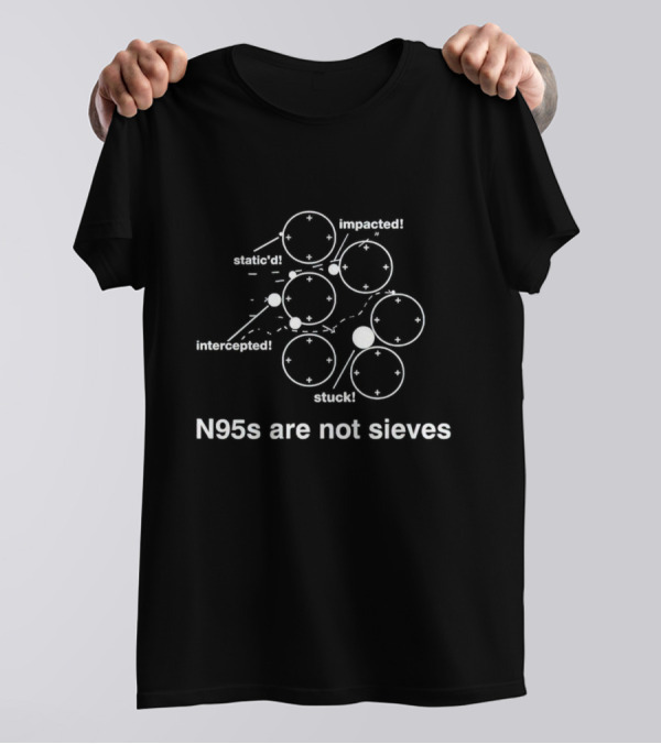N95s Are Not Sieves Static Impacted Intercepted Stuck T-Shirt