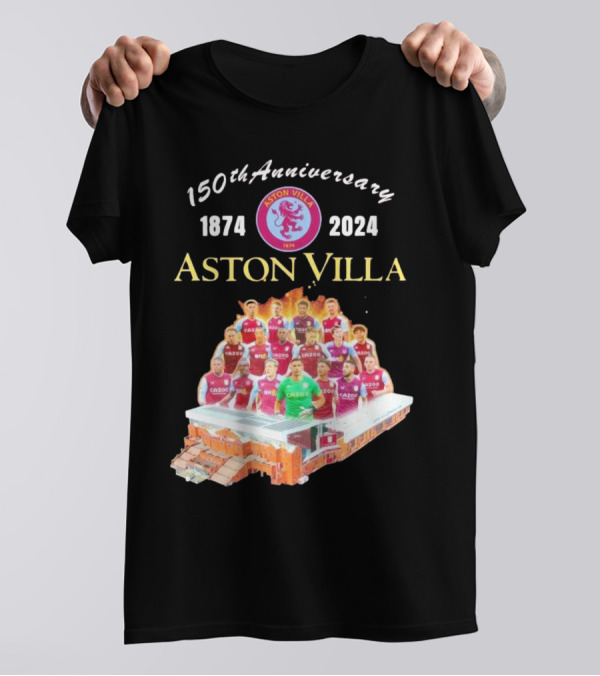 150th Anniversary 1874-2024 Aston Villa Team T-Shirt