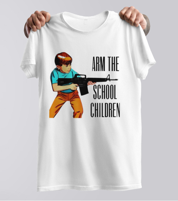 Arm The School Children Vintage Style Boy With Rifle T-Shirt