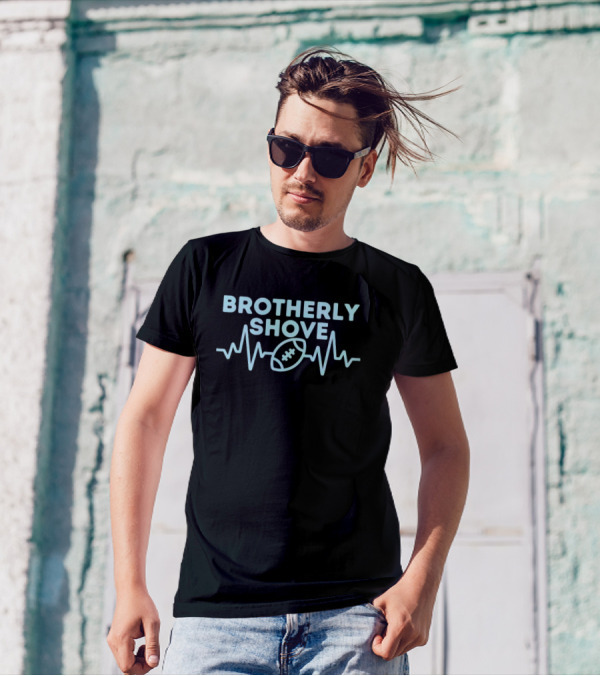 Brotherly Shove Football Heartbeat Eagles Fan Love T-Shirt