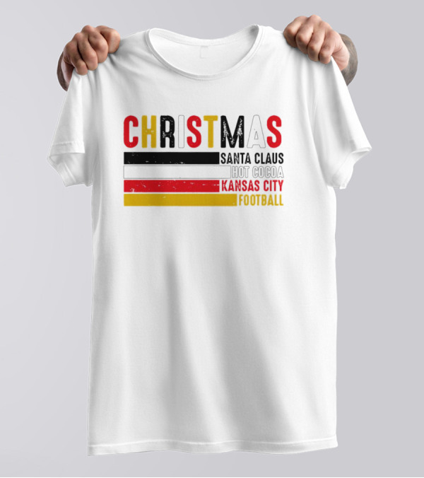 Christmas Santa Claus Hot Cocoa Kansas City Football T-Shirt