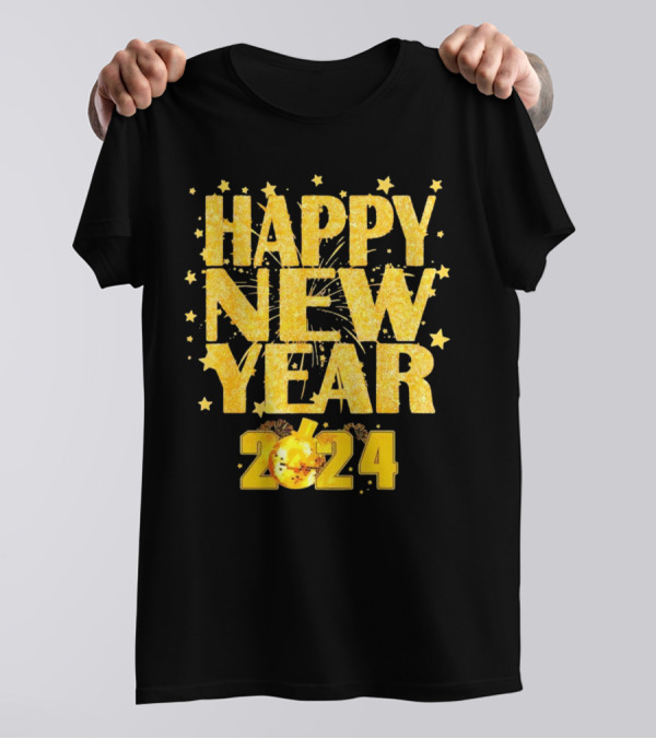 Happy New Year 2024 Fireworks Celebration Countdown Party T-Shirt