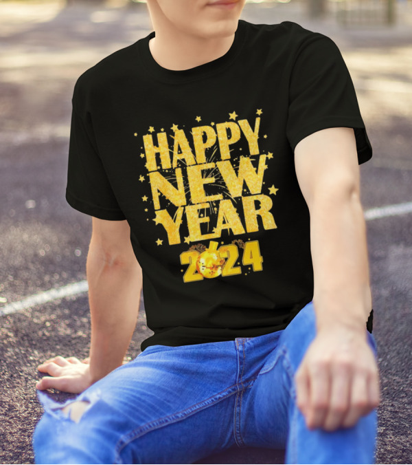 Happy New Year 2024 Fireworks Celebration Countdown Party T-Shirt