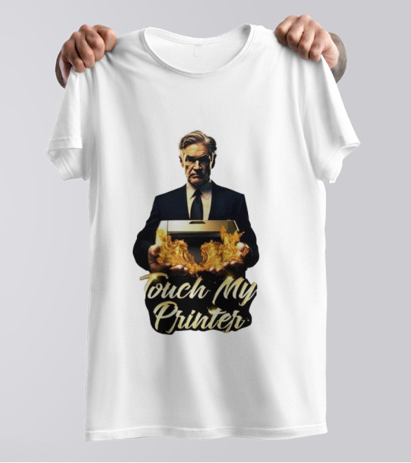 Jerome Powell Touch My Printer Flames Money T-Shirt