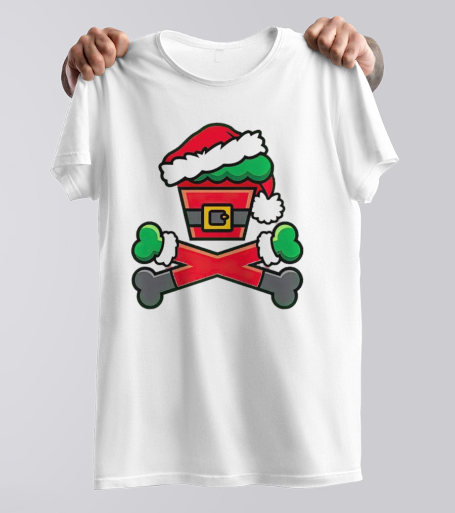 Johnny Cupcakes Jc Vault Grouchy Crossbones Christmas Santa Hat T-Shirt