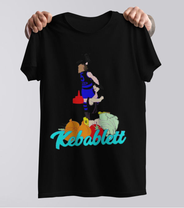Kebablett Jumping Sports Cartoon With Ingredients T-Shirt