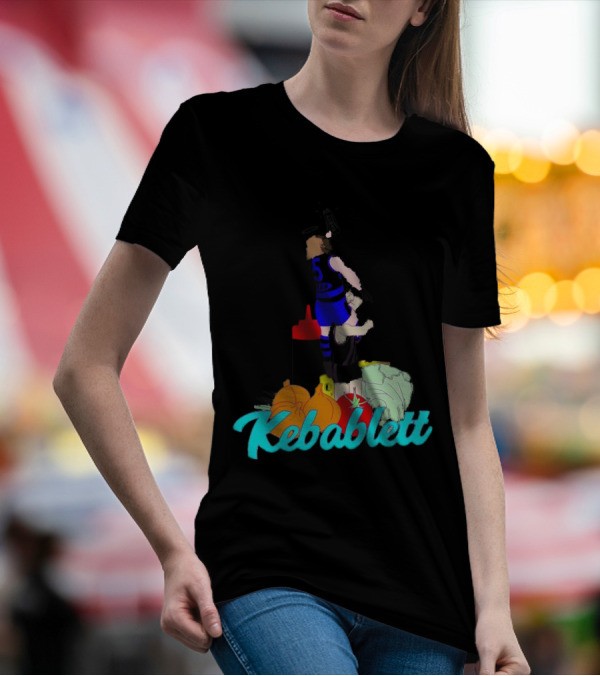 Kebablett Jumping Sports Cartoon With Ingredients T-Shirt