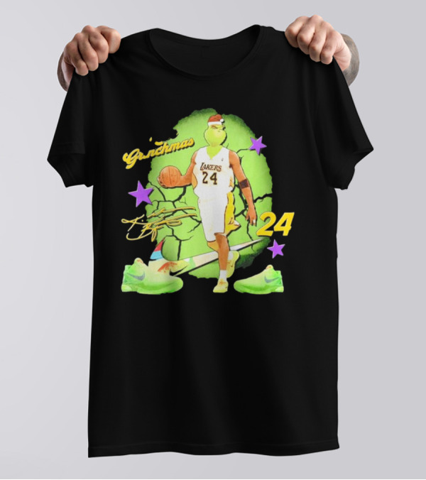 Lakers 24 Grinchmas Kobe Bryant Sneakers T-Shirt