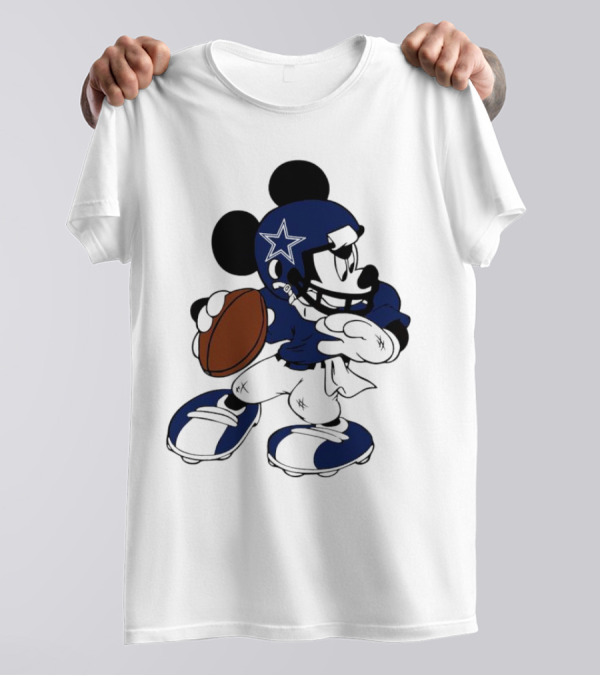 Mickey Mouse Dallas Cowboys Football Quarterback T-Shirt