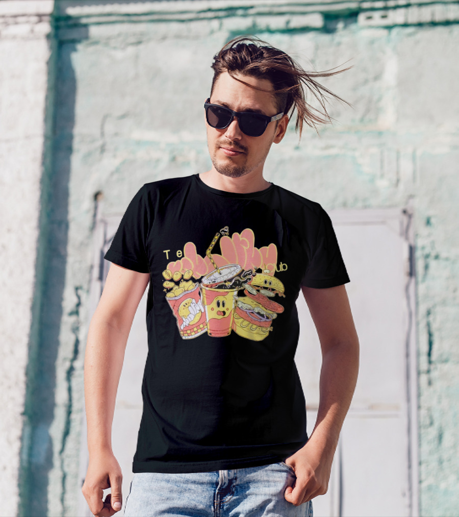 Unhealthy Club Fast Food Teξins Club Mascots T-Shirt